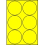 Etykiety A4 kolorowe Kółka Fi 94 mm – żółte